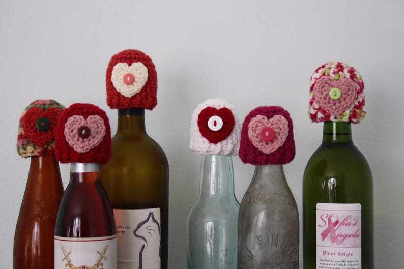 Wine Bottle Toppers, Hearts, Romance, Adult, Gift, Valentine's Day, Women, Wedding, Bridal Shower, Holiday, Christmas, Love, Bar, Booze image 2