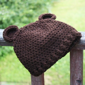 Bear Hat, Animal Beanie, Children's Winter Clothing, Crochet Bear Cap, Halloween Costume, Crochet Hat, Photography Prop, Brown Bear Hat