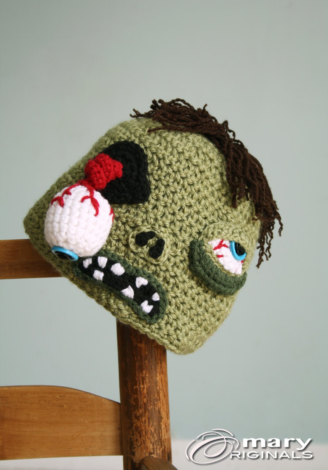 Zombie Hat Crochet Beanie Halloween Costume Boy Girl Men Etsy