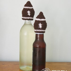 Drunken Football, Bottle Topper, Wine Accessories, Adult Gift, Crochet Football, Sports Bar, Holiday Gift, Bar Accessories, Beer Bottle Cap