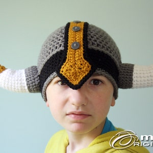 Viking Hat, Viking Helmet, Crochet Beanie, Crochet Viking Costume, Halloween Costume, Boy&#39;s Girl&#39;s Clothing, Men, Women, Horn Helmet