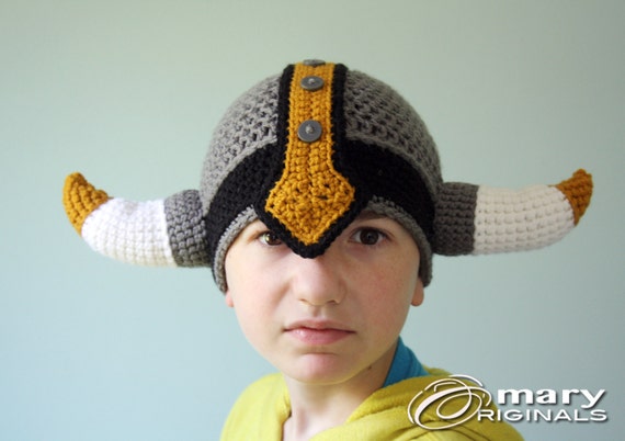 Viking Hat Viking Helmet Crochet Beanie 