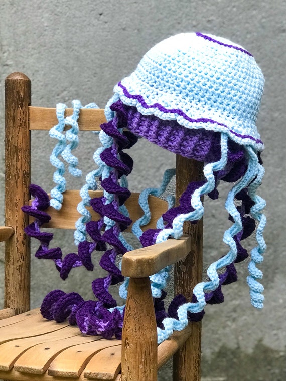 Bonnet meduse Bonnet au crochet Chapeau rigolo Accessoires Garcon Fille Homme Femme Deguisement d Halloween Cadeau de Noel Cadeau d anniversaire Chapeau de poisson Etsy France
