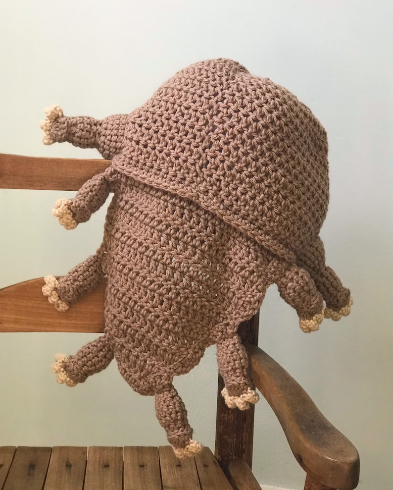 Tardigrade Hat, Crochet, Beanie, Water Bear, Moss Piglet, Accessories, Clothing, Costume, Gift, Men, Women, Boys, Girls, Halloween, Animal image 4