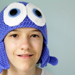 Octopus Hat, Squid Hat, Jellyfish Hat, Crochet Beanie, Funny Hat, Sea Creature, Accessories, Boy's Clothing, Girl's Clothing, Men, Women, image 3