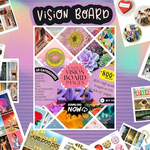 Vision Board Bilder, Visuelle Inspirationen zum Manifestieren, 2025 Ziele, Positive Vibes Motivation, Frauen Power, stolze Latein, Gesetz der Anziehung