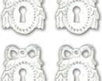 Melissa Frances - Resin Embellishments - 4 Keyholes - Dorchester-white