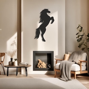 Ferrari Logo Metal Wall Art, Laser Cut Black Metal Decor, Automotive Wall Art, 3 Sizes, Perfect Gift for Car Enthusiasts