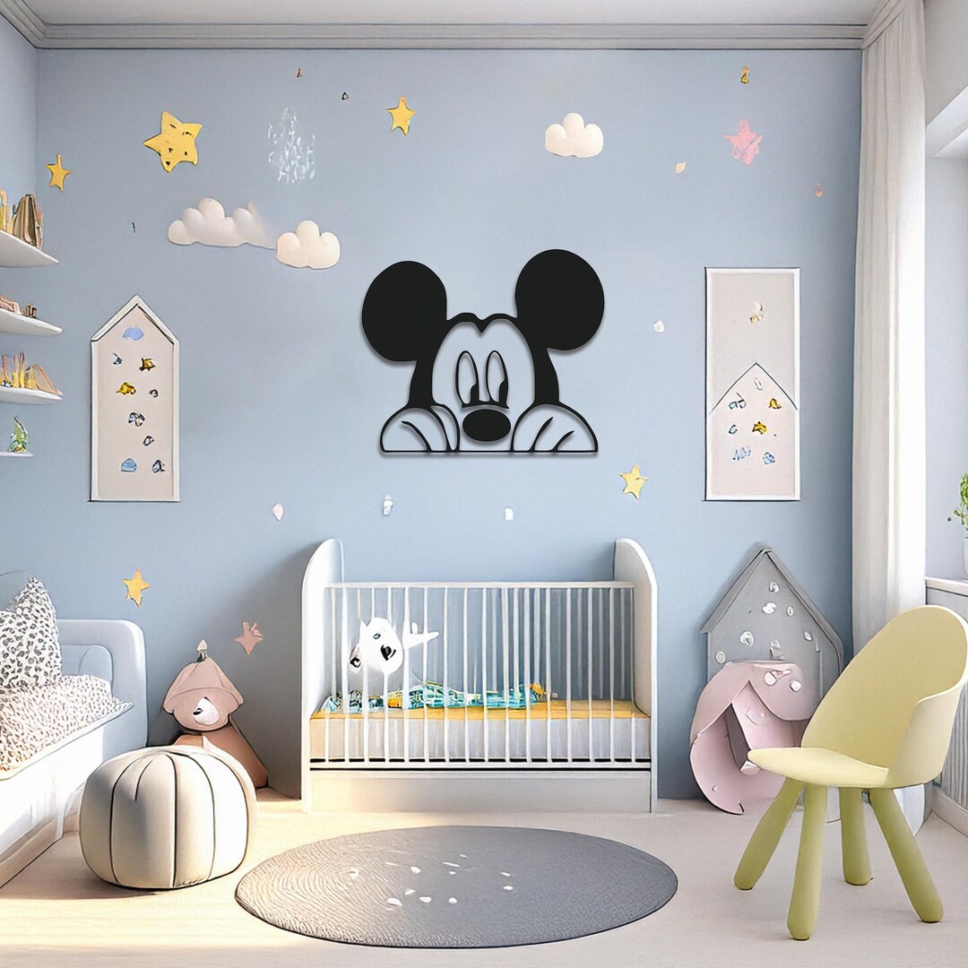 Mickey Mouse Metal Wall Art – Disney Nursery Decor, Kids Room - Etsy