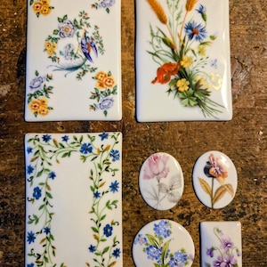 Grès cérame vintage floral de Limoges / dessous de plat - Fabriqué en France