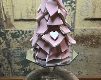 Pink Heart Tree Decor/Romantic Valentine /Hand made style gift/Shabby Chic Love decor