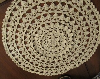 Vintage Hand Crochet Doilie 20"