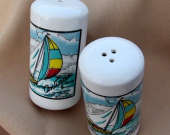 Salt and Pepper Shakers/ AntiguaVintage Nautical  Sail Boat