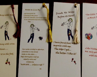 WINE BOOKMARKS / WHIMSICAL Foodie Humor/ The Queen /Ideal Gift Giving