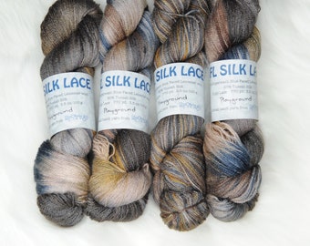 Playground on Hand Dyed SW BFL Silk Lace Yarn - 770 yd/100g