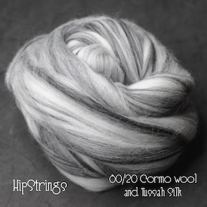 80/20 Cormo wool and Tussah Silk Top - 4 oz