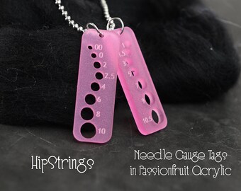 Needle Gauge Tags - Frosted Acrylic