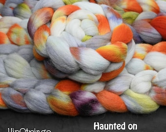 Haunted on Hand Dyed Southdown/Dorset Horn/Bio-Nylon Combed Top - 4 oz
