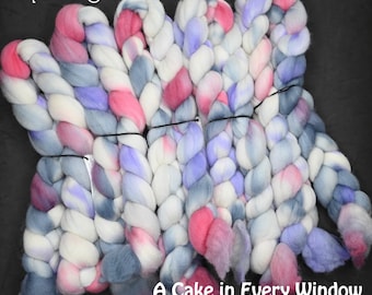 A Cake in Every Window on Hand Dyed Cormo Wool Combed Top - 4 oz