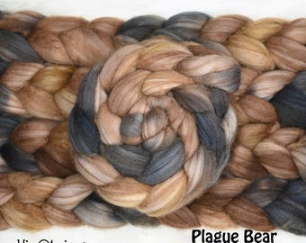 Plague Bear on Baby Camel/Superfine Merino Combed Top - 4 oz