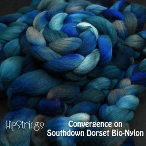 Convergence on Hand Dyed Southdown/Dorset Horn/Bio-Nylon Combed Wool Top - 4 oz