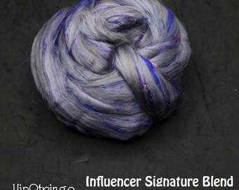 Influencer Signature Blend SW Merino Sari Sparkle Combed Top - 4 oz
