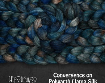 Convergence on Hand Dyed Polwarth Wool Llama Silk Combed Top - 4 oz