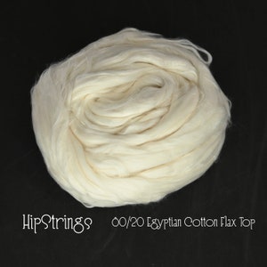 80/20 Egyptian Cotton and Flax Combed Top - 4 oz