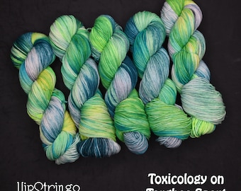 Toxicology on Hand Dyed Targhee Wool Sport Yarn - 300 yd/100 g