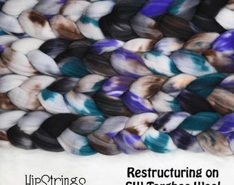 Restructuring on Superwash Targhee Wool Combed Top - 4 oz