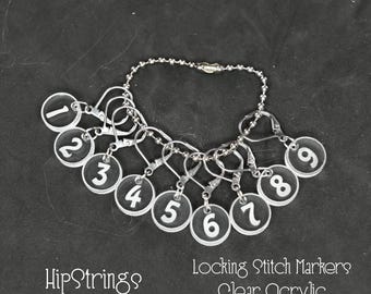Counting by 1s Locking Stitch Markers - Set of 9