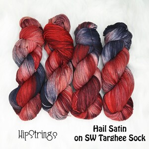 Hail Satin on Hand Dyed Targhee Wool Sock Yarn - 465 yd/115 g