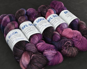 Advanced Marriage Counseling on Hand Dyed SW Blue Faced Leicester Wool Sock yarn - 437 yd