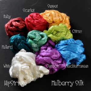 Dyed Mulberry Silk Combed Top - 1 oz or Sampler