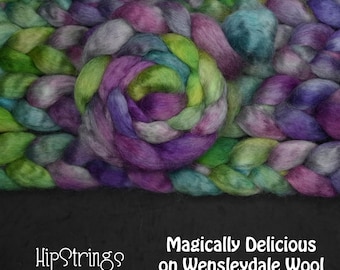 Magically Delicious on Hand Dyed Wensleydale Wool Combed Top 4 oz
