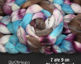 7 ate 9 on Shaniko Tweed Wool and Viscose Combed Top - 4 oz