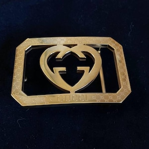 Authentic Gold Gucci Belt Buckle VTG GG Monogram