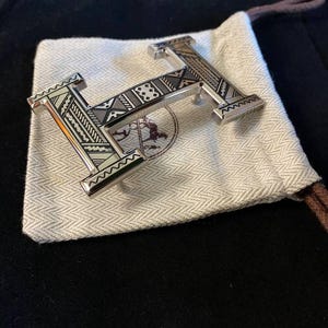 Vintage Authentic Silver Hermes Belt Buckle VTG