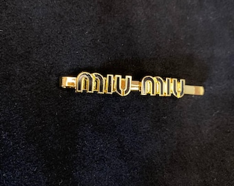 Vintage Rare VTG Miu Miu Hairpin Hair Accessorie Hair Clip Gold Black