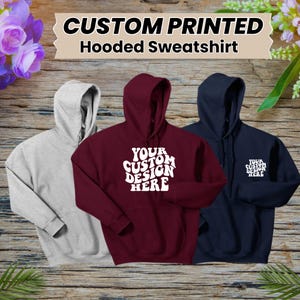 Custom Text Hoodie, Your Business Logo Hoodie, Front and Back Print Hoodie, Team Logo Shirt, Company Personalized Gifts