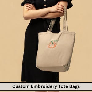 Custom Embroidered Tote Bag, Bachelorette Bags, Customized Text Tote Bag, Personalized Gift, Best Friend Gift, Bridesmaid Tote, Custom Totes
