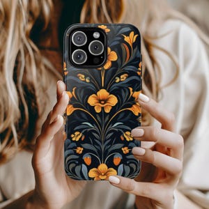 Op William Morris geïnspireerd telefoonhoesje, botanische art nouveau-cover voor iPhone Samsung Pixel, vintage botanisch design, cadeau voor kunstliefhebber