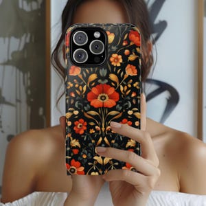 Op William Morris geïnspireerd telefoonhoesje, botanische art nouveau-cover voor iPhone Samsung Pixel, vintage botanisch design, cadeau voor kunstliefhebber