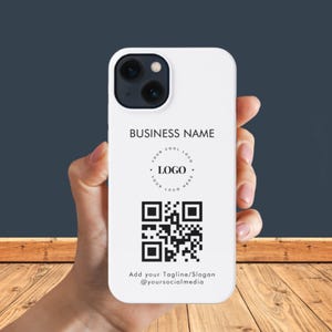 Custom QR Code IPhone Case, QR Business Promo Case, Entrepreneur Gift, Phone Case with QR Logo, Business Code Case