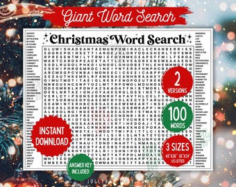 Christmas Giant Word Search Printable Christmas Games Word Find Classroom Activity Printables Family Kids Office Work Christmas Party Games