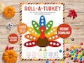 Roll-A-Turkey Game Thanksgiving Printable Game Kids Family Table Game Roll a Turkey Dice Game Fun Thanksgiving Classroom Activity Printables