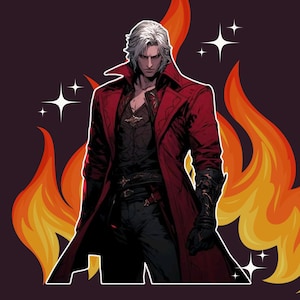 Devil May Cry Dante Sticker: Anime Gamer Art, Laptop Decal