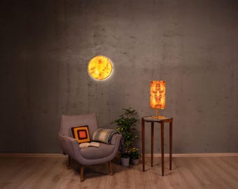 Lámpara de mesa de madera de mazel hecha a mano TULI