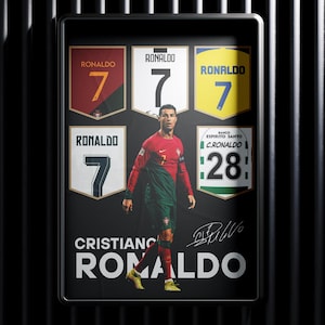Cristiano Ronaldo Digital Poster – Portugal CR7 Wall Art – Printable Football Poster – Ronaldo Jersey Evolution – Soccer Gift for Fans