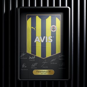 Fenerbahçe 2021-2022 Signed Jersey Poster | Digital Football Art Print | Signed Memorabilia | High-Quality Wall Art